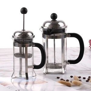 Amazon Best Seller Portable Borosilicate Glass Coffee Plunger Food Grade Stainless Steel Double Mesh Classical French Press
