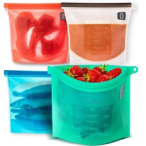 Amazon best Seller Reusable Silicone Food Vacuum Storage Preservation Freezer Bag  premium bags