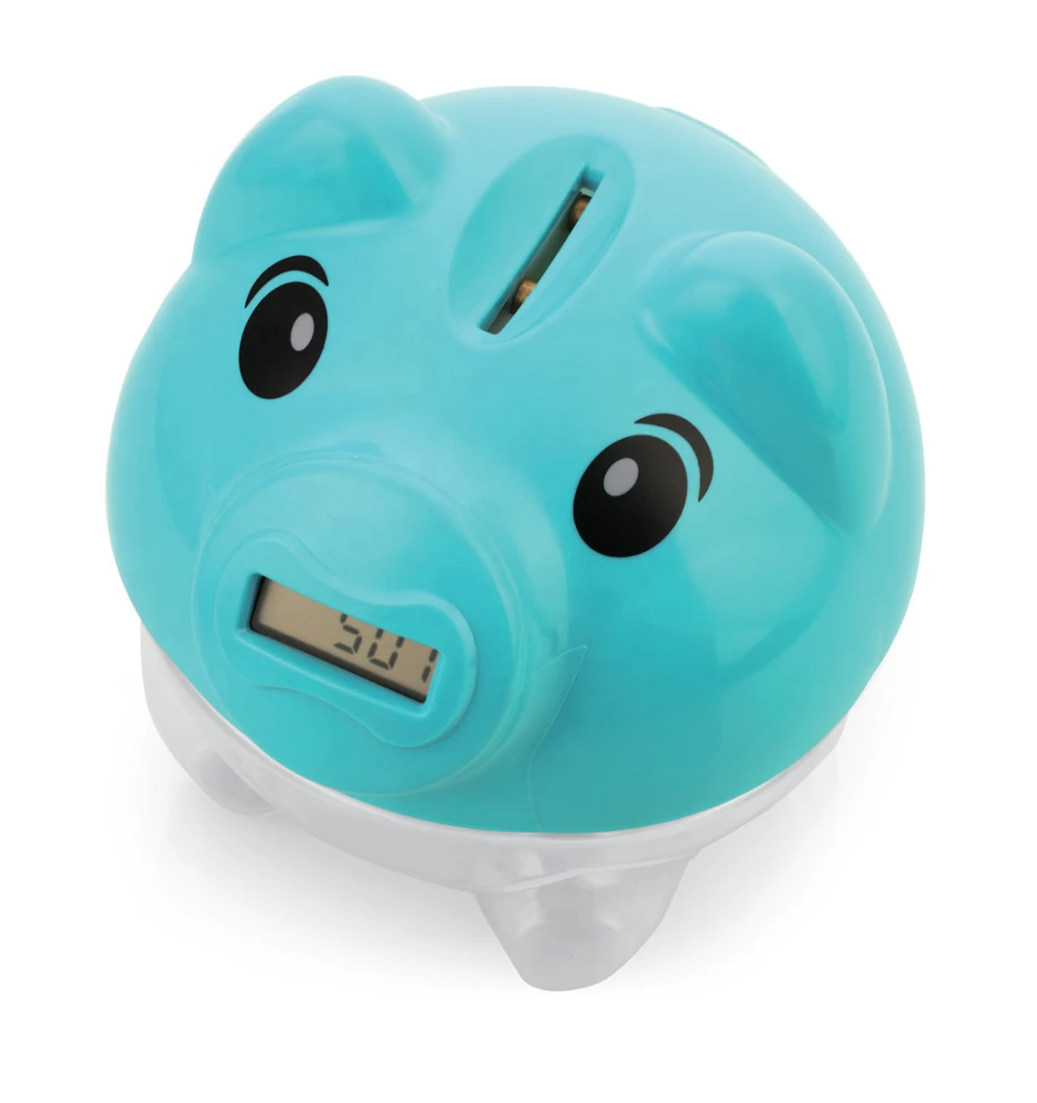 Amazon Best Selling Super Larg Capacity Transparent Pig Shaped Plastic Coin Counting Money Bank For Children&#x27;s Gift