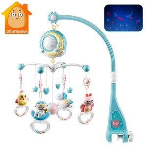 Amazon Hot sell Musical Projection Box Hanging Rattle Bracket Holder Baby Crib Mobiles Bed Bell Toy For Newborn Infant