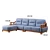 Import american style modern design vintage solid wood footstool couch home furniture 4 seater genuine leather sofa set living room from China
