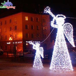Animated 180CM High Motif Rope Lights LED Christmas Angel with Trumpet