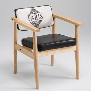 Antique solid wood armrest cafe restaurant use leisure lounge chair