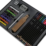 art wooden water colour pencil set coloring drawing kit supplies