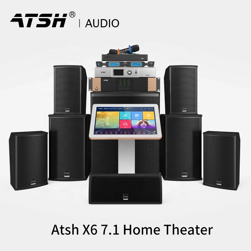 ATSH  X6 5.1/7.1 Professional Shadow K Surround Speakers Karaoke OK Jukebox Home Theater Audio System
