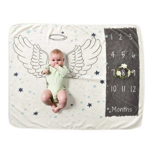 Baby Milestone Blankets Swaddle Wrap Newborn Flannel Cute Baby Blablanket  throw  for children baby  have OEKO  certificate