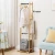 Import Bamboo Garment Coat Clothes Hanging Heavy Duty Rack with top Shelf from China
