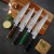 Import Bamboo shape hammered pattern damascus steel knife wooden damascus knife set from China