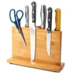 Bamboo Wood Magnetic Knife Block ,  Pots and Tools Holders Magnetic Bamboo Kitchen Knife Holder