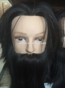 barber shop equipment training head human hair male mannequin for hairdresser salon