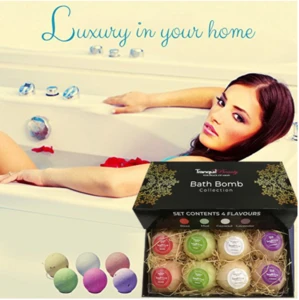 Bath Bombs Gift Set, Spa Fizzies Perfect for Bubble Bath, Moisturizing with 8 Natural Essential Oils