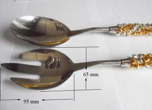 Bell handle salad spoon and fork