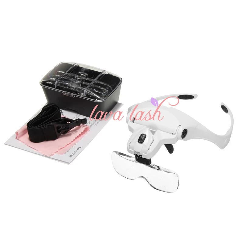 Best Magnifier Glasses for eyelash extensions Head-mounted magnifier with LED light