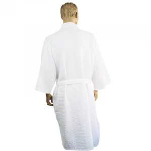 Best Soft Waffle Polyester Cotton Fabric Luxury Housecoat Salon Bath Shower Sleeping Robe