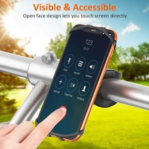 Bicycle Phone Holder, Motorcycle Phone Holder 360 Rotatable Adjustable Silicone Motorcycle Bike Bicycle Handlebar Holder