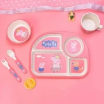 Biodegradable Bpa Free  Fancy Bamboo Fiber Kids Dinnerware Set for kids diner plate