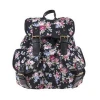 Black Flower Print Kids Custom School Bag, Backpack, Oem/Odm Are Available