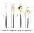 Import Black Sliver gold color Mirror Portugal series Stainless steel Dinner knife spoon and fork cutlery 4pcs set from China