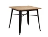 BOHAO 80*80*75CM Black Color Industrial Dining Table Kitchen Table With Solid Wood Table Top SET OF 1 PCS