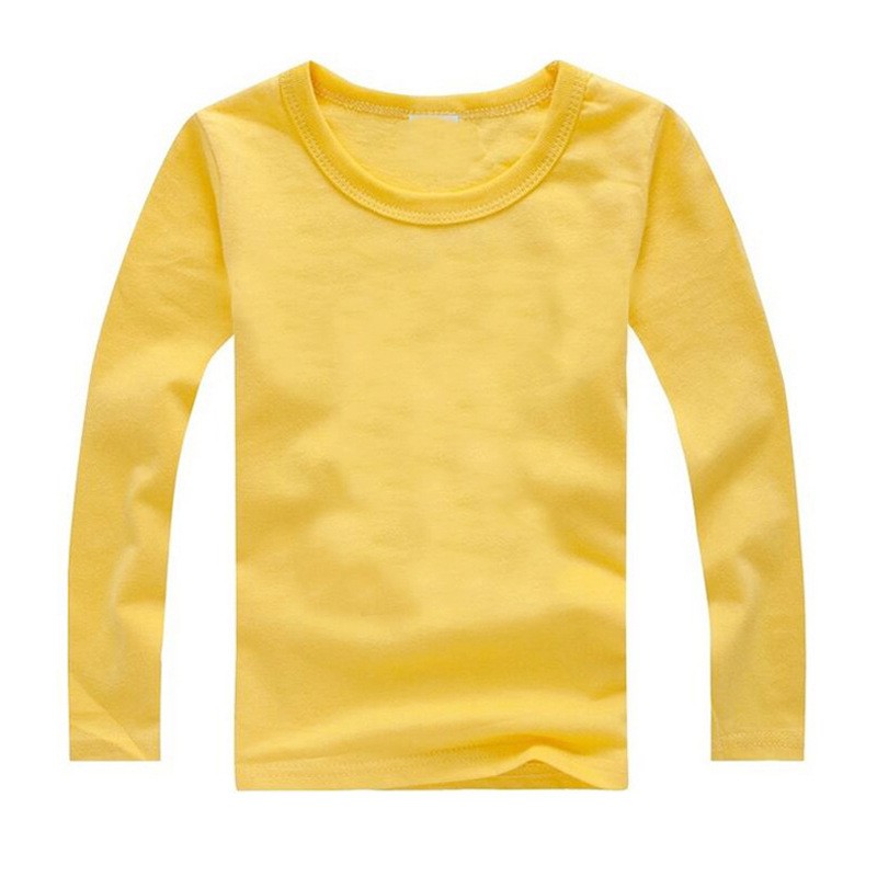 Boys Long Sleeve T Shirts For ChildrenAutumn pure color T-shirt Cotton Kids Clothing Baby Girls Tops Tees Clothes