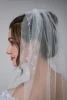 bridal veil tulle beaded lace trim wedding veil