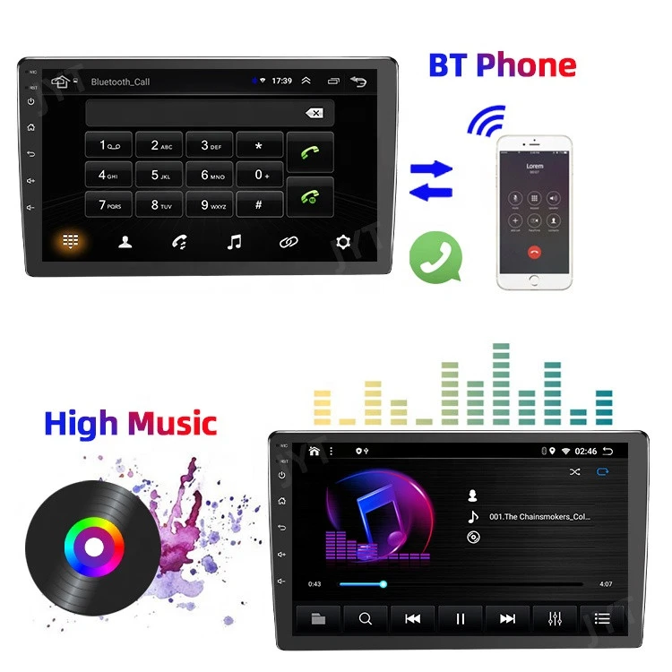 BT Head Unit Single Din Touch Screen Android 9.1 Gps Navigation Auto Radio Dvd Player Car Stereo