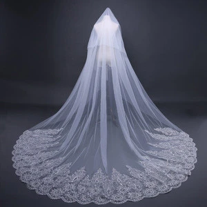 BV17110 Extra Long Veil 2018 New Trailing Korean Style Lace Bridal Veil Wedding Dress Wedding Photo Veil