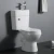 Import C1005 Cheap price China manufacturer modern style water closet  two piece porcelain toilet from China