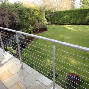 cable or pipe glass railing post handrail for stair