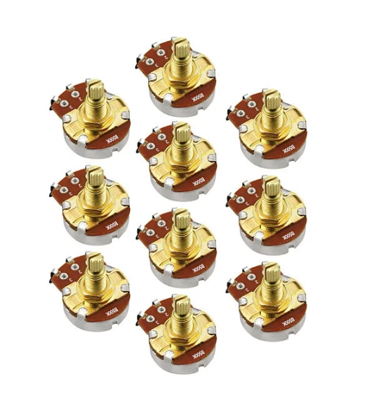 Can replace CTS musical instrument  electric guitar  bass tone button volume button A500k B250k copper shaft Potentiometer