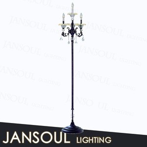 candle vintage black floor standing lamp 3 led lights crystal chandelier floor lamp