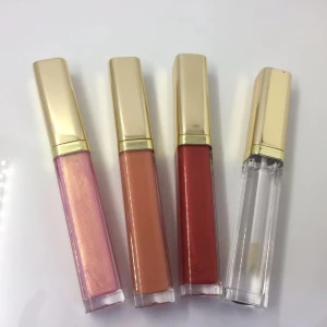 Candy Colour lip gloss wholesale makeup cheap lip gloss no label glossy lipstick with lip balm package