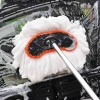 Car Window Windshield Cleaning Adjustable Telescopic Cleaning Wiping Soft Milk Silk Mop Wash Brush Tool Car Cleaner Brush