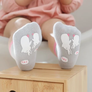 Cartoon Anti-Slip Glue Print Baby Socks Rubber Soles Walking Socks