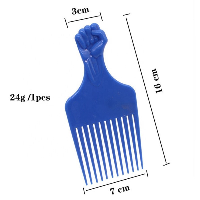 Cheap custom logo wide tooth compact plastic hair pick afro comb