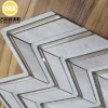 chevron glass mosaic tile mix marble stone mosaic tile for wall decoration