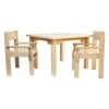 Childrens Furniture Solid Beech Wood kids table and chair set of 3 Natural Varnish used kids table and chairs