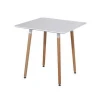 China wholesale fashion home furniture white MDF table top square dining table with beech legs