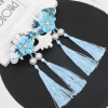 Chinese style hair accessories flower hair pins baby girl hair clips with fan pearl