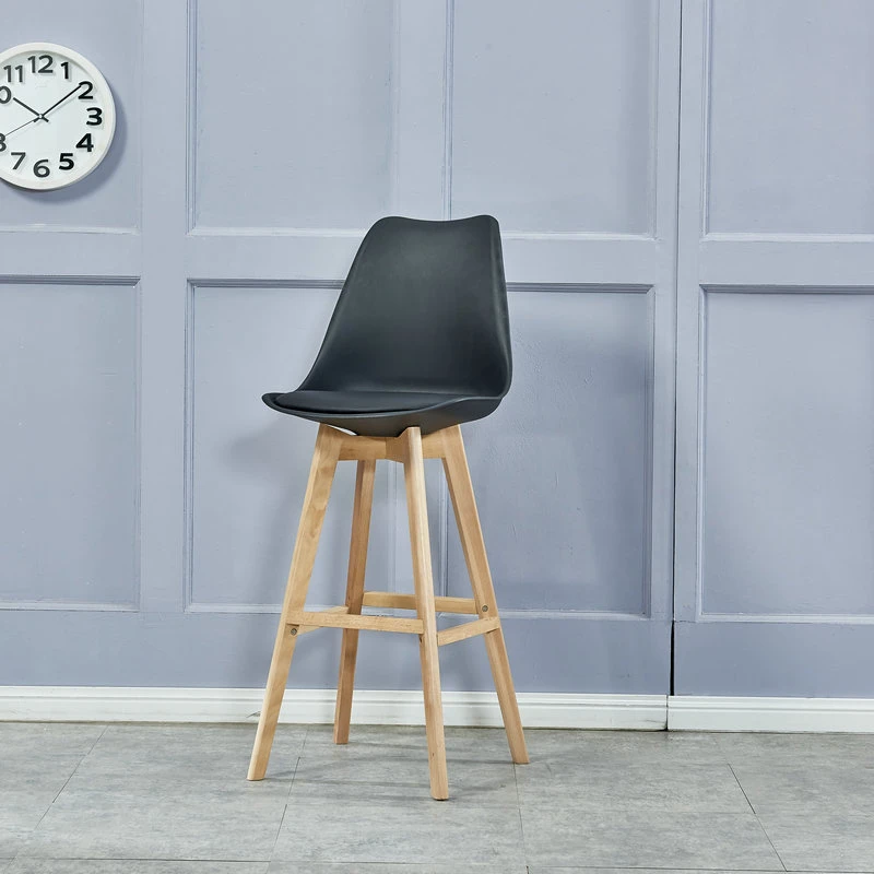 Chinese supplier furniture new design modern bar chair wood leg upholstered pp plastic high bar chairs
