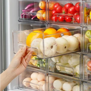 Choice Fun  4 Compartment Refrigerator Organizer Bins Fridge Organizer