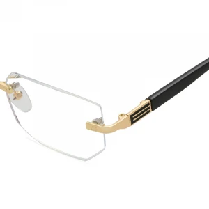 CJ8718 latest luxury gentlemen frameless blue light blocking resin lens presbyopia reading glasses 2020