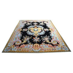 Classical Entirely Wool Handmade Luxury Silk Aubusson Flat Weave Turkish Carpet