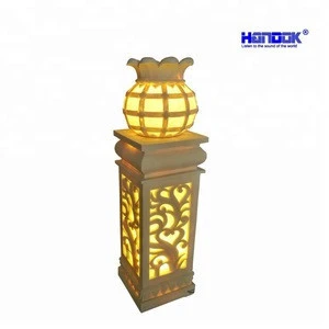 Classical waterpoof Sandstone decoration led pillar light lantern