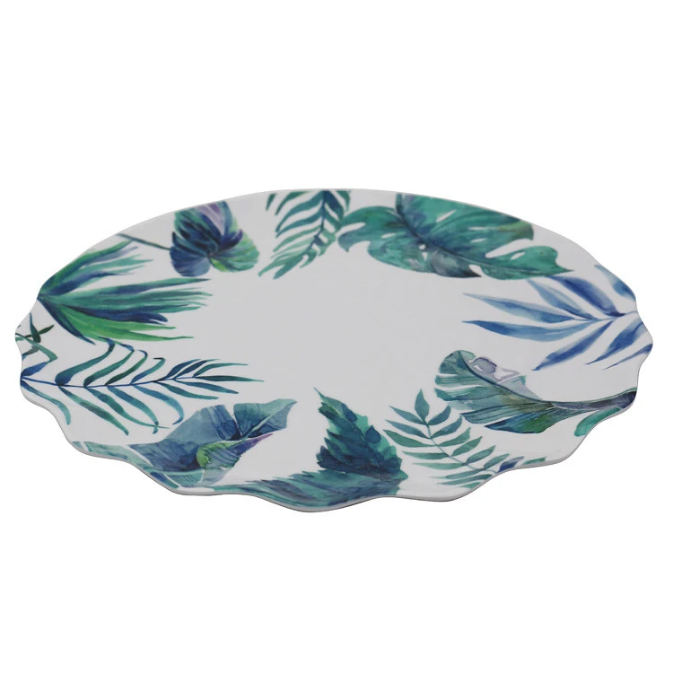 colourful modern summer recyclable soft teal melamine dessert plate