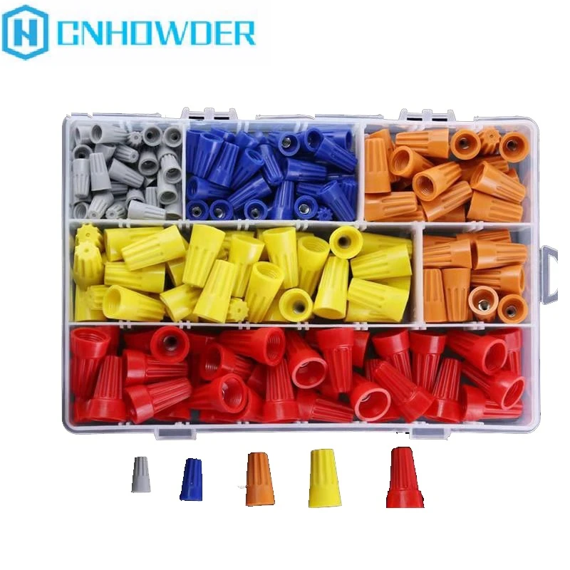 Connector tool free rotary wire closing terminal cap pressing wire cap sleeve connector plastic wiring cap