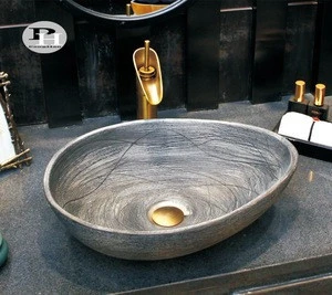 Countertop art ceramic egg shapedwash basin for bathroom