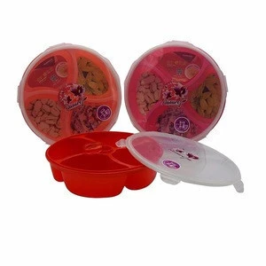 Creative plastic candy storage box fruit tray with lid (red)
