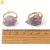 Import CSJA hot natural wire wrap irregular purple gem stone ring fluorite gold-color resizable fashion ring women jewelry G339 from China