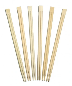 Custom disposable Chinese bamboo twin chopsticks with paper sleeve